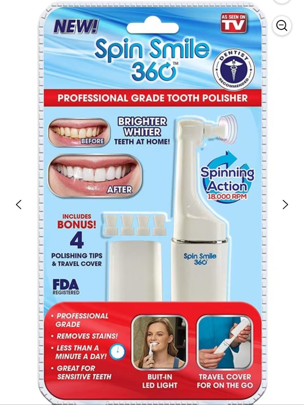 Spin Smile 360 - Professional Grade Tooth Polisher As Seen on TV